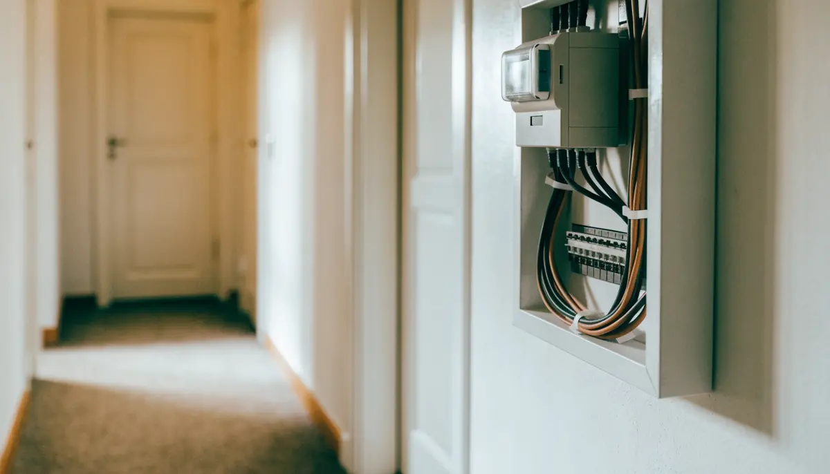 Meterkast met een slimme meter in een woning